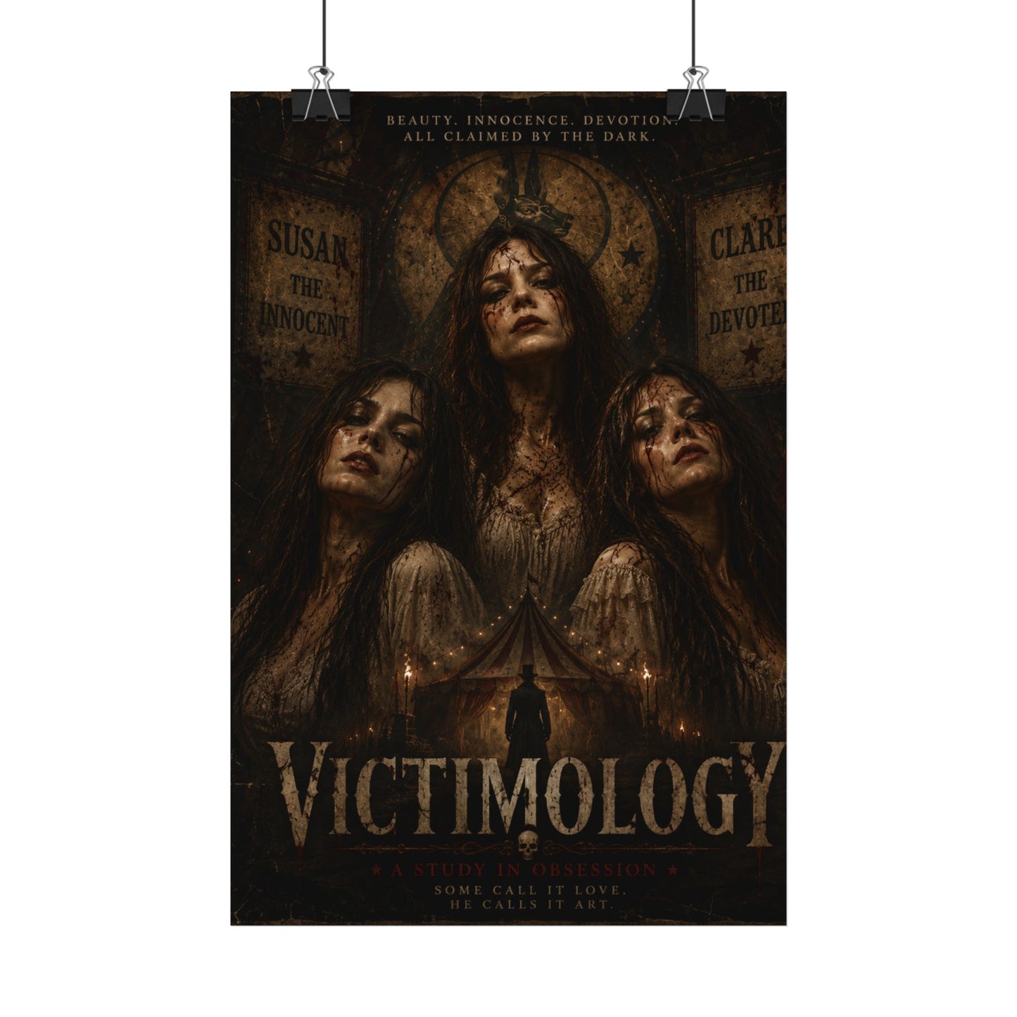 Victimology Satin Poster — Gothic Horror Art Print