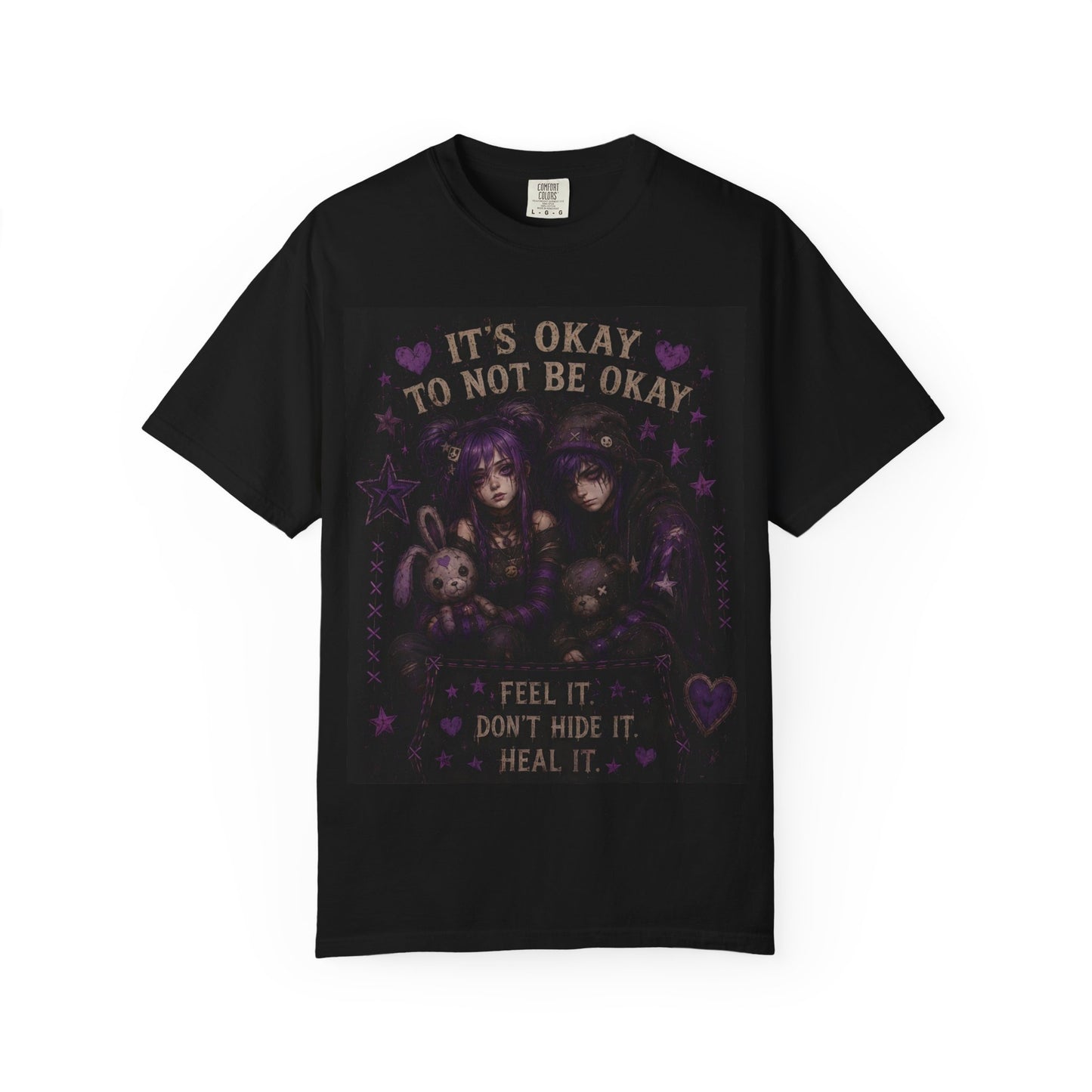 Teen Mental Health T-Shirt — "It's Okay to Not Be Okay" Gothic Self-Care Tee