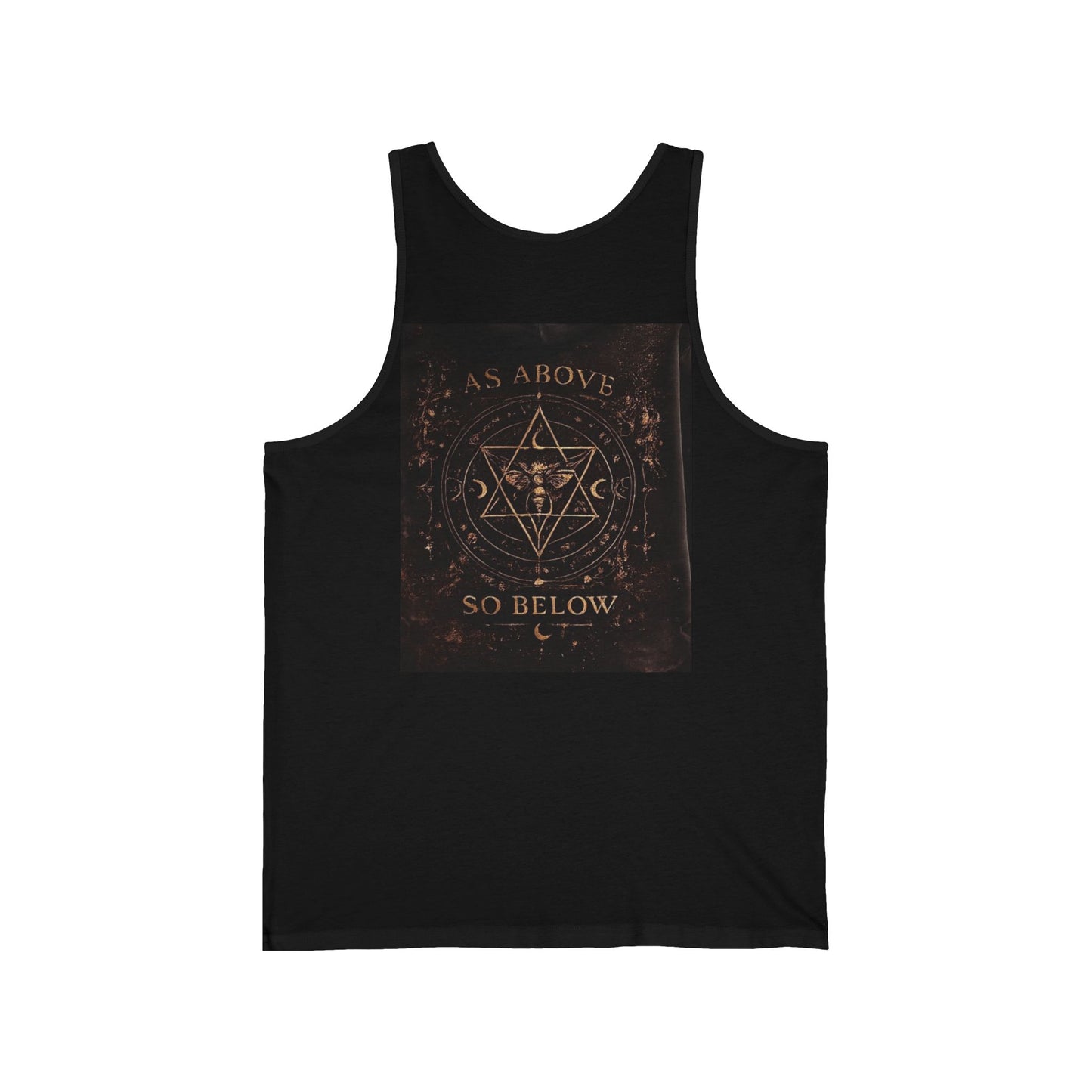 Occult Astrology Tank Top — “As Above So Below” Mystic Moon Graphic