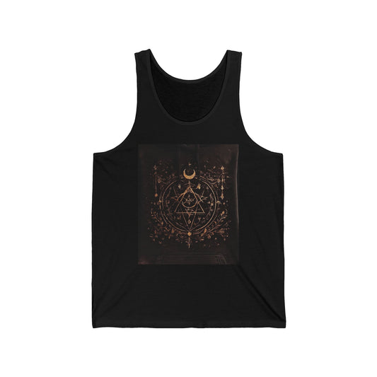 Occult Astrology Tank Top — “As Above So Below” Mystic Moon Graphic