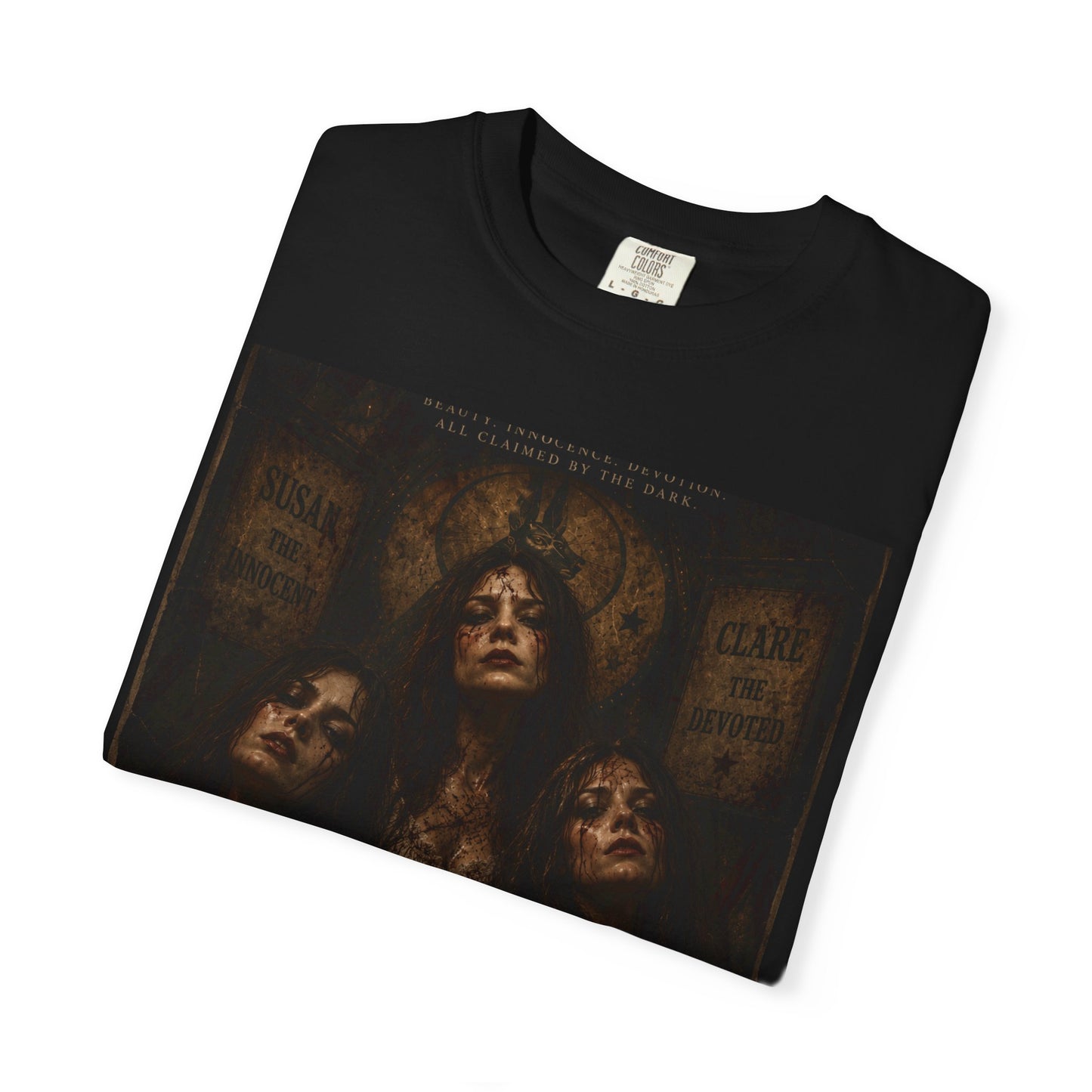 Victimology Gothic T-Shirt — Dark Vintage Tri-Faced Art Tee