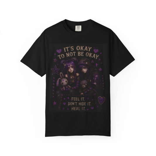 Teen Mental Health T-Shirt — "It's Okay to Not Be Okay" Gothic Self-Care Tee